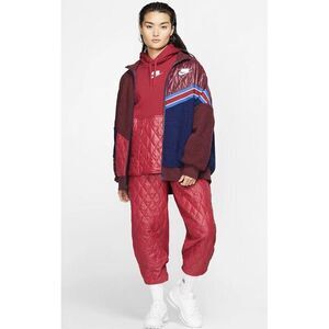 Nike Womens‎ Retro Maroon Sherpa Fleece Quilted Track Jacket NEW BV3040-681 XL